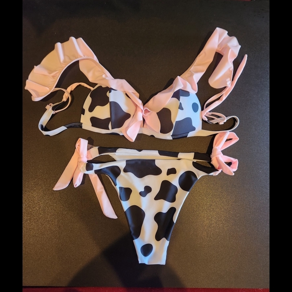 Unbranded Cow Print Bikini Set Sz M - Picture 3 of 4